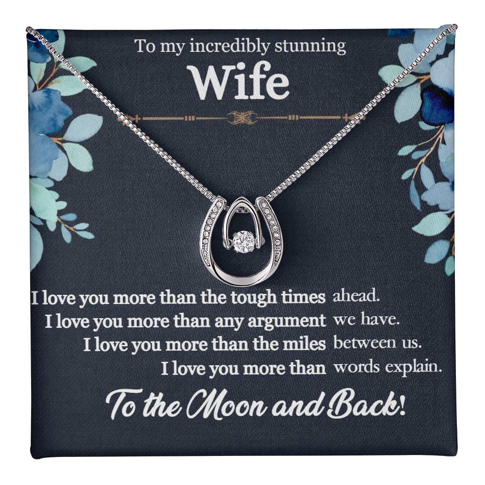 To Wife- Moon and Back Necklace